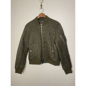 Polo Ralph Lauren Quilted Bomber Jacket. Size XL. Olive Green. Pony. Preppy.